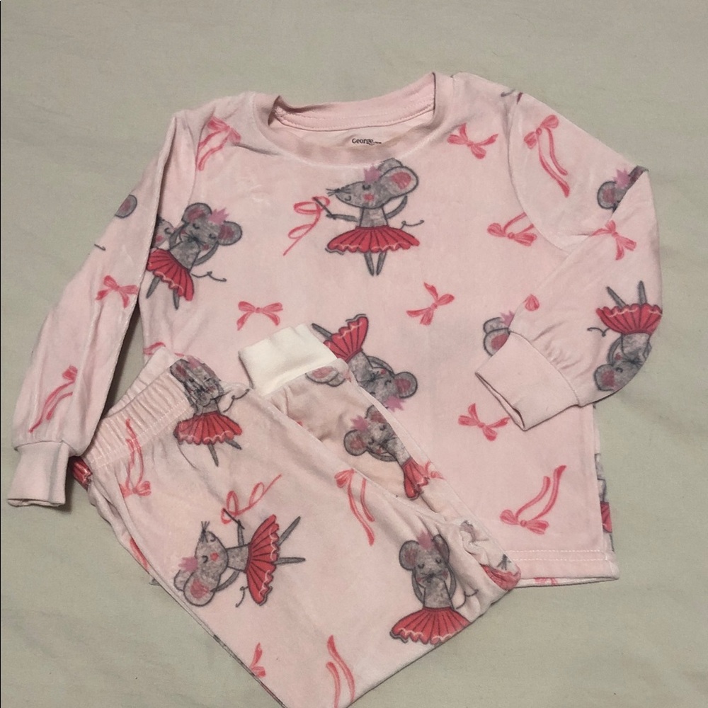 George Pink Mouse Ballerina Pajama Set